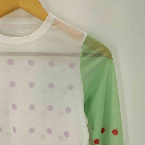 ヨウヘイオオノ yohei ohno 25AW Graphic Mesh Top グラフィック メッシュ トップ 総柄 ドット プリント シアー パワーネット セカンドスキン レディース JPN:36