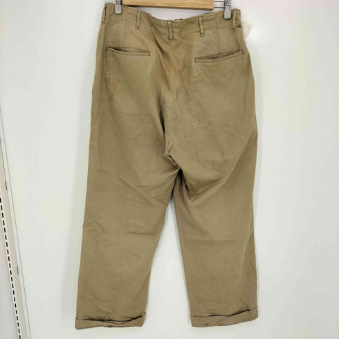 ユーエスアーミー U.S. ARMY 40s M-45 45 KHAKI CHINO TROUSERS 細ベルトループ 尿素ボタン 片玉縁 シングルステッチ 45カーキ チノ メンズ S