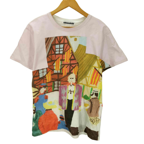 ミキオサカベ MIKIOSAKABE 19AW 絵画 アート グラフィック プリント コーティング スリーブ S/S Tシャツ レディース FREE
