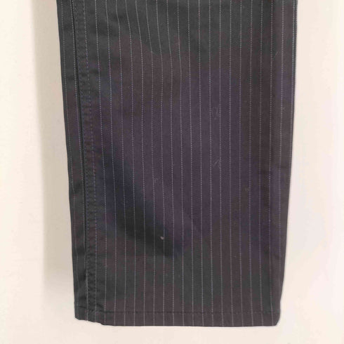 バーバリーブラックレーベル BURBERRY BLACK LABEL ストライプ ホースロゴ刺繍 スラックスパンツ メンズ 70