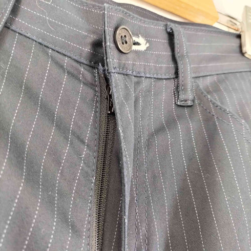 バーバリーブラックレーベル BURBERRY BLACK LABEL ストライプ ホースロゴ刺繍 スラックスパンツ メンズ 70