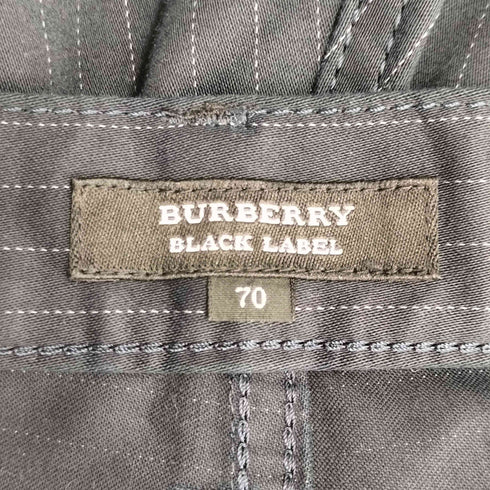 バーバリーブラックレーベル BURBERRY BLACK LABEL ストライプ ホースロゴ刺繍 スラックスパンツ メンズ 70