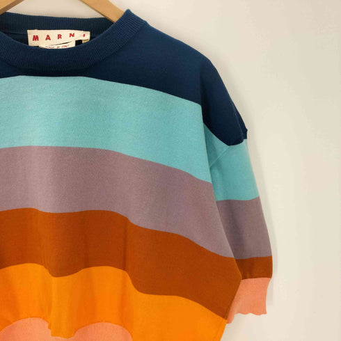 マルニ MARNI 23SS MADE IN ITALY イタリア製 ボーダー サマー ニット S/S Tシャツ レディース 36