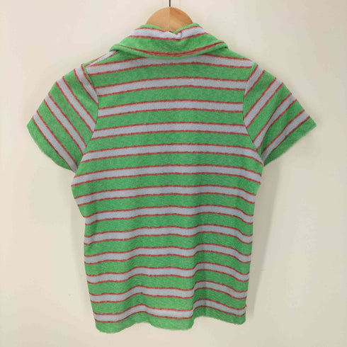 ジュンヤワタナベコムデギャルソン JUNYA WATANABE COMME des GARCONS 90S AD1995 パイル地 ボーダー S/S クロップド ポロ シャツ archive アーカイブ レディース