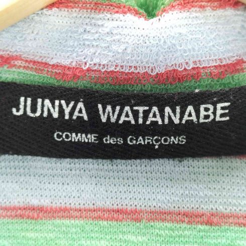 ジュンヤワタナベコムデギャルソン JUNYA WATANABE COMME des GARCONS 90S AD1995 パイル地 ボーダー S/S クロップド ポロ シャツ archive アーカイブ レディース
