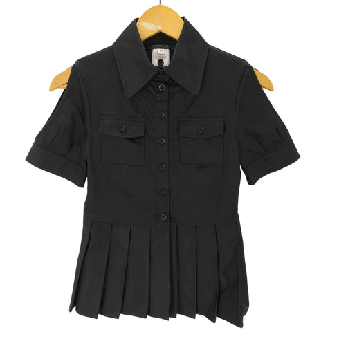 パトリツィアペペ PATRIZIA PEPE MADE IN ITALY イタリア製 プリーツ スカート S/S シャツ ブラウス ミニ ワンピース オリゾンティ レディース EUR:38