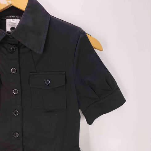 パトリツィアペペ PATRIZIA PEPE MADE IN ITALY イタリア製 プリーツ スカート S/S シャツ ブラウス ミニ ワンピース オリゾンティ レディース EUR:38