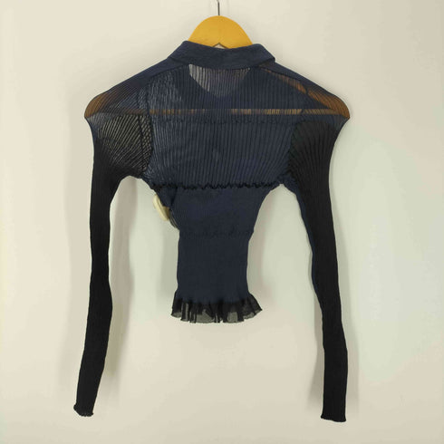 ジャックムス JACQUEMUS Sheer Rib Knit Polo Cardigan シアー リブ ニット ポロ カーディガン レディース 36