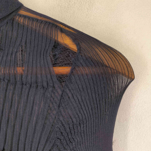 ジャックムス JACQUEMUS Sheer Rib Knit Polo Cardigan シアー リブ ニット ポロ カーディガン レディース 36