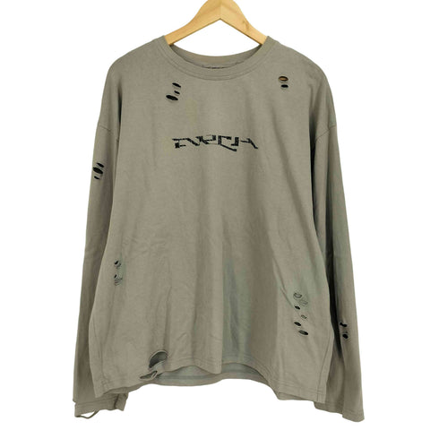 ARCH BY ROARINGWILD ダメージ加工 WORN LOGO L/S T-SHIRT メンズ import:M