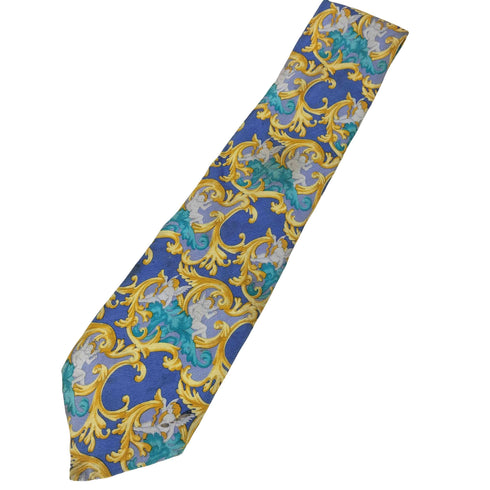 ジャンニヴェルサーチ GIANNI VERSACE MADE IN ITALY イタリア製 総柄 絹 シルク 100% ネクタイ メンズ