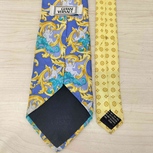 ジャンニヴェルサーチ GIANNI VERSACE MADE IN ITALY イタリア製 総柄 絹 シルク 100% ネクタイ メンズ
