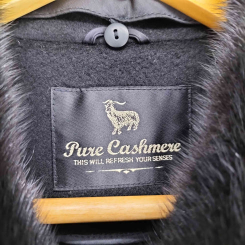 CASHMERE100 カシミヤ100 ファー ステンカラー コート レディース 9AR