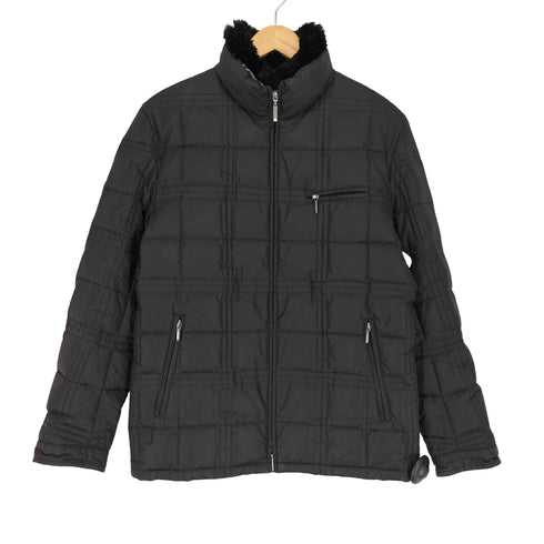 バーバリーブラックレーベル BURBERRY BLACK LABEL rabbit fur 裏地ノバチェック ラビットファー ダウンジャケット メンズ JPN:M