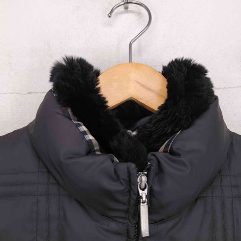 バーバリーブラックレーベル BURBERRY BLACK LABEL rabbit fur 裏地ノバチェック ラビットファー ダウンジャケット メンズ JPN:M