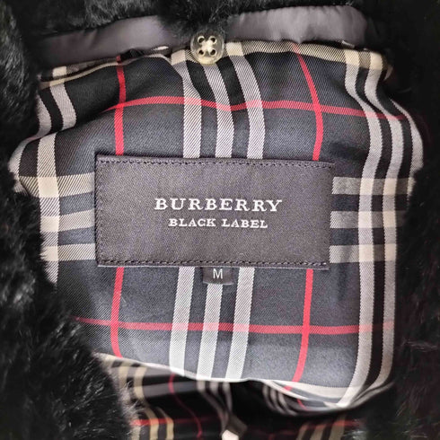 バーバリーブラックレーベル BURBERRY BLACK LABEL rabbit fur 裏地ノバチェック ラビットファー ダウンジャケット メンズ JPN:M
