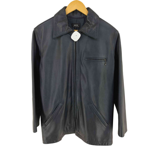 アーペーセー A.P.C. 90s フランス製 ririジップ カウレザージャケット メンズ S
