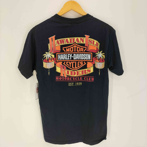 ハーレーダビッドソン HARLEY-DAVIDSON 00S USA製 Hawaiian Isle Motorcycle Club プリント S/S クルーネック Tシャツ メンズ import:S