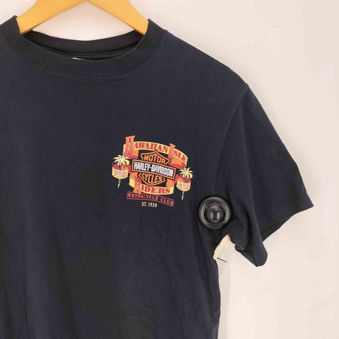 ハーレーダビッドソン HARLEY-DAVIDSON 00S USA製 Hawaiian Isle Motorcycle Club プリント S/S クルーネック Tシャツ メンズ import:S