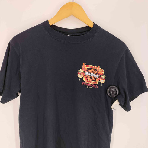 ハーレーダビッドソン HARLEY-DAVIDSON 00S USA製 Hawaiian Isle Motorcycle Club プリント S/S クルーネック Tシャツ メンズ import:S