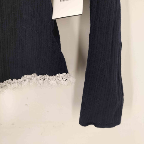 スナイデル snidel 26SS Sustainableビッグカラーレーストリムニットプルオーバー レディース ONE SIZE