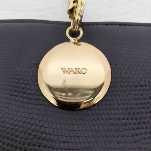 ワコー WAKO リザード型押し ツイストゴールド ハンドバッグ レディース