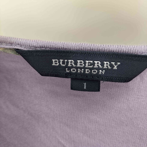 バーバリーロンドン BURBERRY LONDON ホース刺繍 袖切替 襟ノバチェック S/S クルーネックニットセーター レディース JPN:1