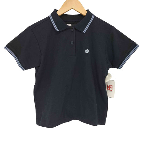マリークワント MARY QUANT 25SS 鹿の子 ワンポイント ライン ポロシャツ レディース FREE