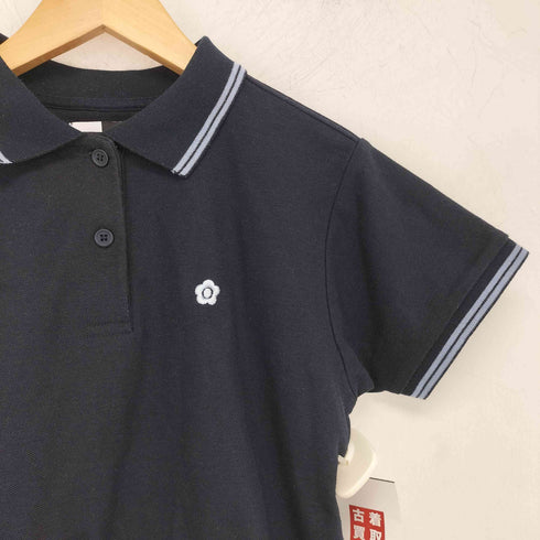 マリークワント MARY QUANT 25SS 鹿の子 ワンポイント ライン ポロシャツ レディース FREE