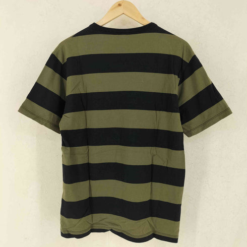 ショット Schott ロゴ刺繍 ボーダー 半袖 ポケットTシャツ メンズ M