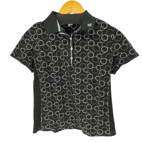 ランバン スポール LANVIN SPORT 総柄 半袖ポロシャツ レディース JPN:40