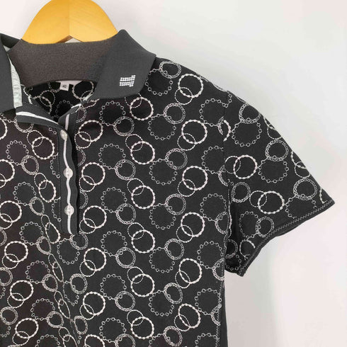 ランバン スポール LANVIN SPORT 総柄 半袖ポロシャツ レディース JPN:40