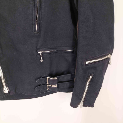 トリプルシックスレザーウェア 666 Leather Wear ストレッチ コットン ライダース ジャケット ダブル UKパンク Y2K メンズ JPN:S