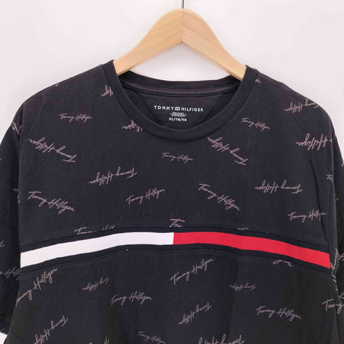 トミーヒルフィガー TOMMY HILFIGER 刺繍 総柄クルーネックTシャツ メンズ import:XL