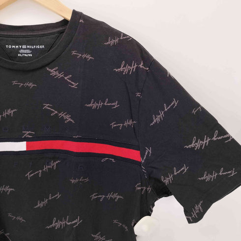 トミーヒルフィガー TOMMY HILFIGER 刺繍 総柄クルーネックTシャツ メンズ import:XL