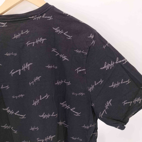 トミーヒルフィガー TOMMY HILFIGER 刺繍 総柄クルーネックTシャツ メンズ import:XL
