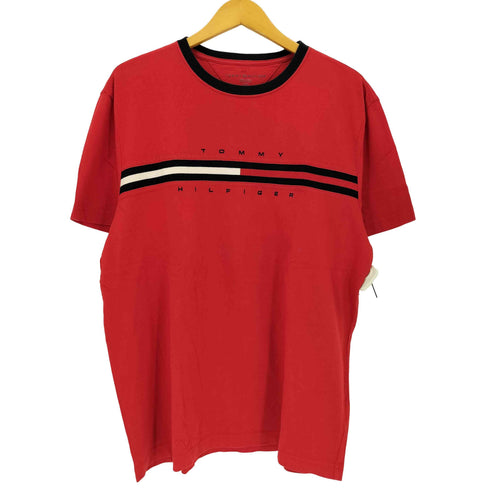 トミーヒルフィガー TOMMY HILFIGER 刺繍クルーネックリンガーTシャツ メンズ import:L