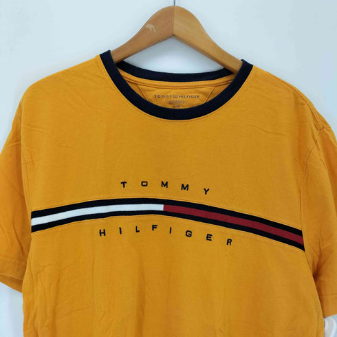 トミーヒルフィガー TOMMY HILFIGER 刺繍クルーネックリンガーTシャツ メンズ import:L
