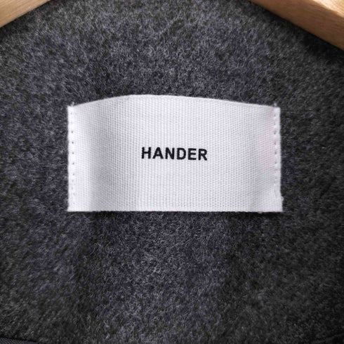 HANDER ヘンダー 裏地 キルティング 袖 切替 2B テーラード ジャケット コート レディース