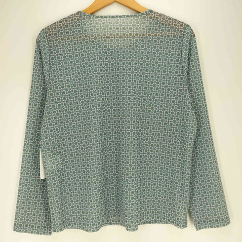 レリアン Leilian フリル 花柄 Uネック ストレッチ カットソー レディース 13+