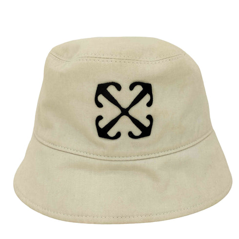 オフホワイト OFF-WHITE Beige panama with contrasting logo embroidery ロゴ刺繍 バケットハット メンズ ONE SIZE