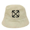 オフホワイト OFF-WHITE Beige panama with contrasting logo embroidery ロゴ刺繍 バケットハット メンズ ONE SIZE