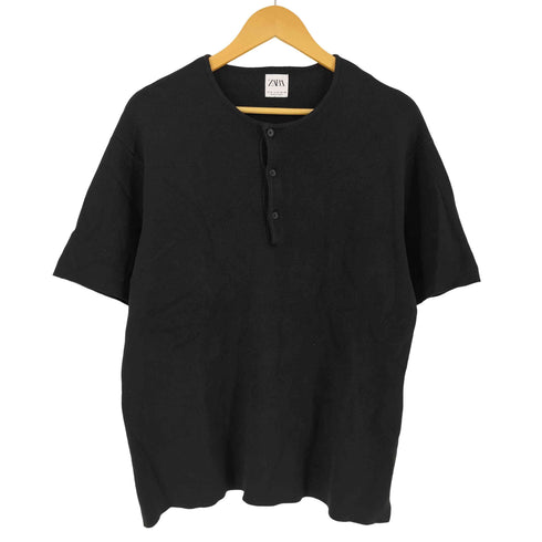 ザラ ZARA ヘンリーネック 半袖 ニット Tシャツ メンズ M