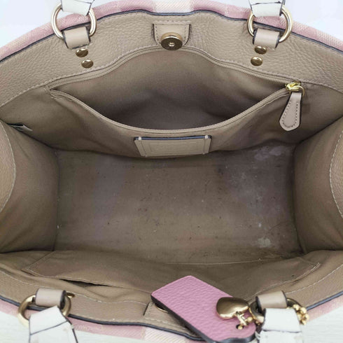コーチ COACH デンプシー キャリーオール シグネチャー ジャカード ウィズ コーチ パッチ アンド ハート チャーム レディース
