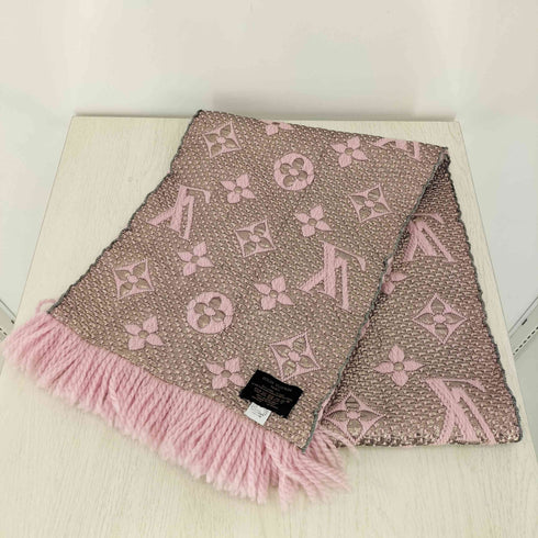 ルイヴィトン LOUIS VUITTON エシャルプ・ロゴマニア シャイン ローズ・バレリーヌ マフラー レディース