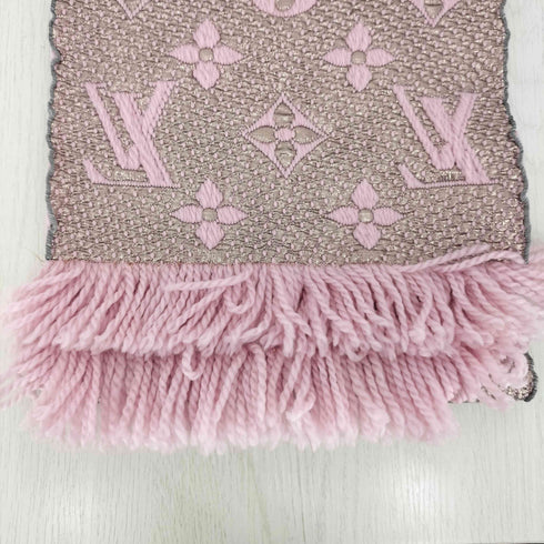 ルイヴィトン LOUIS VUITTON エシャルプ・ロゴマニア シャイン ローズ・バレリーヌ マフラー レディース