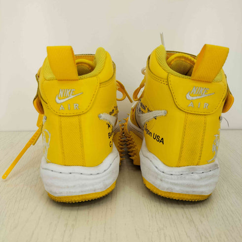 オフホワイト OFF-WHITE 23aw Air Force 1 Mid SP LTHR White and Varsity Maize レディース JPN:24