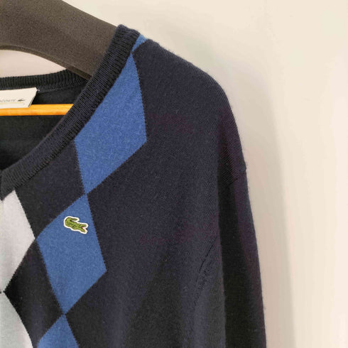 ラコステ LACOSTE アーガイル柄 Vネック ウール ニットセーター メンズ JPN:3