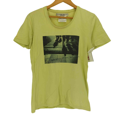 キャサリンハムネットロンドン KATHARINE HAMNETT LONDON Uネック フロント プリント Tシャツ メンズ JPN:M