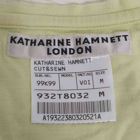 キャサリンハムネットロンドン KATHARINE HAMNETT LONDON Uネック フロント プリント Tシャツ メンズ JPN:M